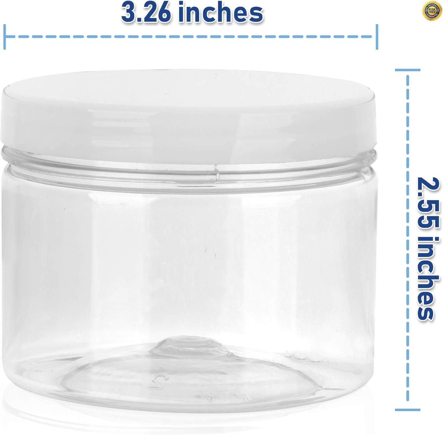 Contenedores de almacenamiento de plástico de 8 onzas con tapas